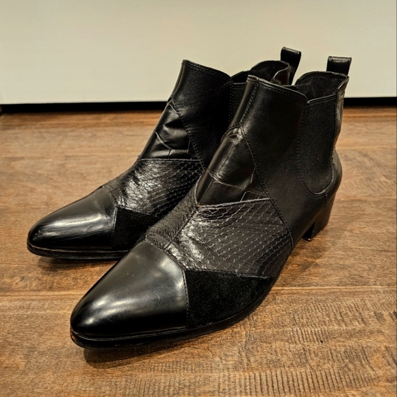 Coach Suffolk Patchwork Black Leather Women's Ankle Bootie sz 8m - Picture 5 of 11